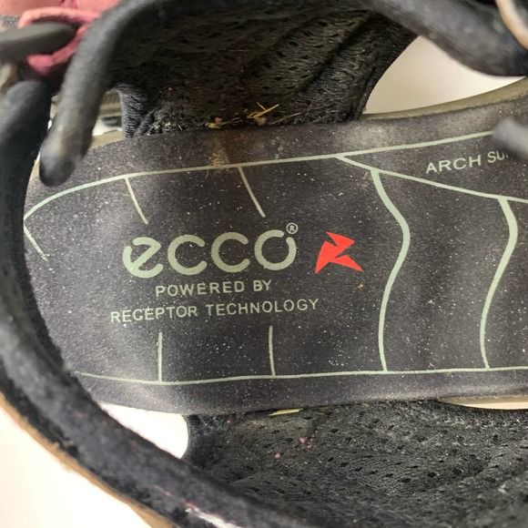 Ecco Sandals Size 37 Brown Pink Arch Support Anatomical Wave Footbed - Picture 4 of 11